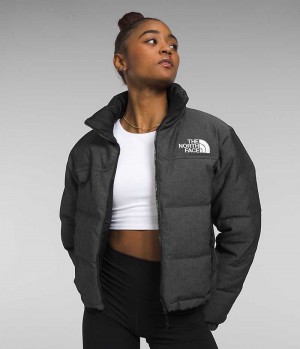 The North Face ’92 Reversible Nuptse Dunjakke Dame Sort | DK HINVQ