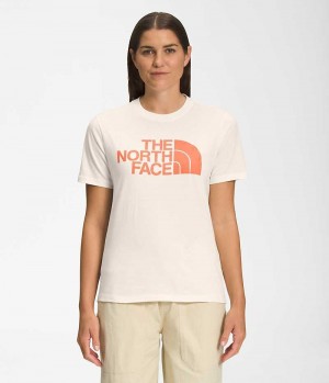 The North Face Kort Sleeve Half Dome T-Shirt Dame Hvide | DANMARK VRQZL