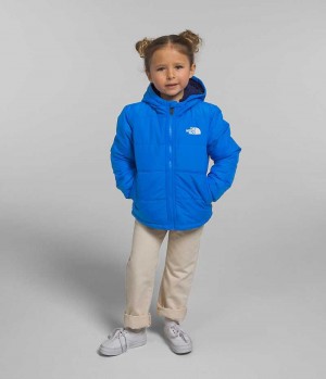 The North Face Reversible Mt Chimbo Full-Zip Hætte Fleece Jakker Pige Blå | DK YVGKM
