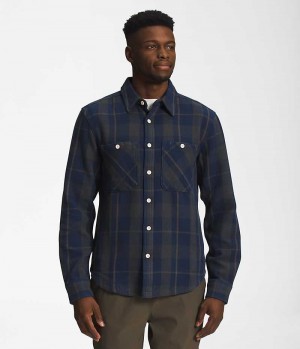 The North Face Valley Twill Flannel Skjorte Herre Mørkeblå | DK OMRNQ