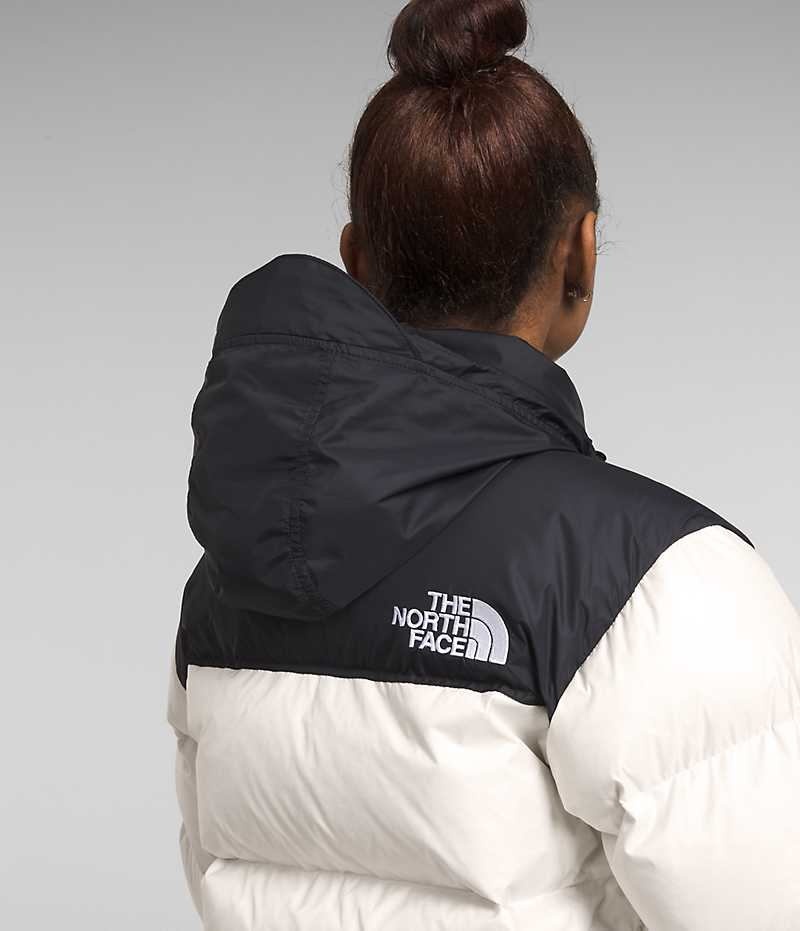 The North Face 1996 Retro Nuptse Dunjakke Dame Hvide Sort | DANMARK PNMAR