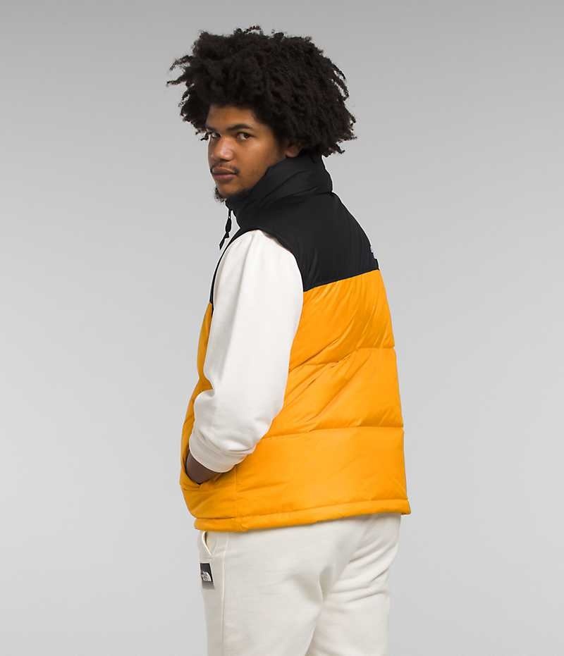 The North Face 1996 Retro Nuptse Dunvest Herre Guld Sort | DK ERUHM
