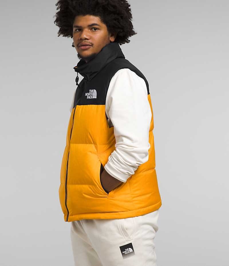 The North Face 1996 Retro Nuptse Dunvest Herre Guld Sort | DK ERUHM