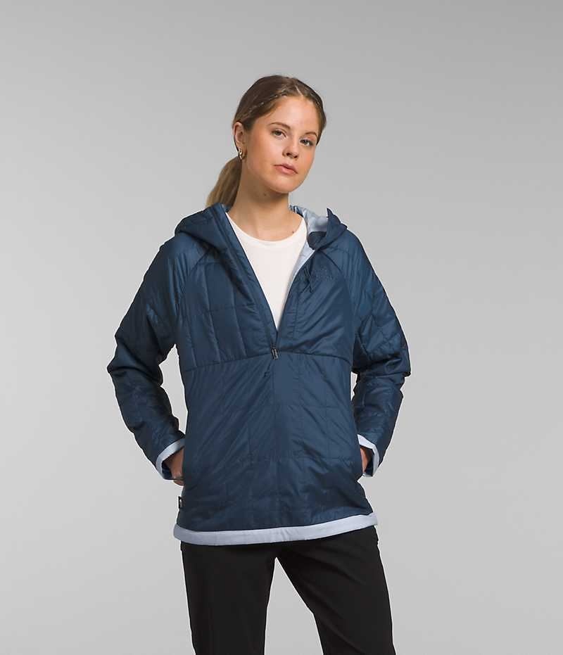 The North Face Circaloft ¼-Zip Pullover Dunjakke Dame Blå | DK FAWVN