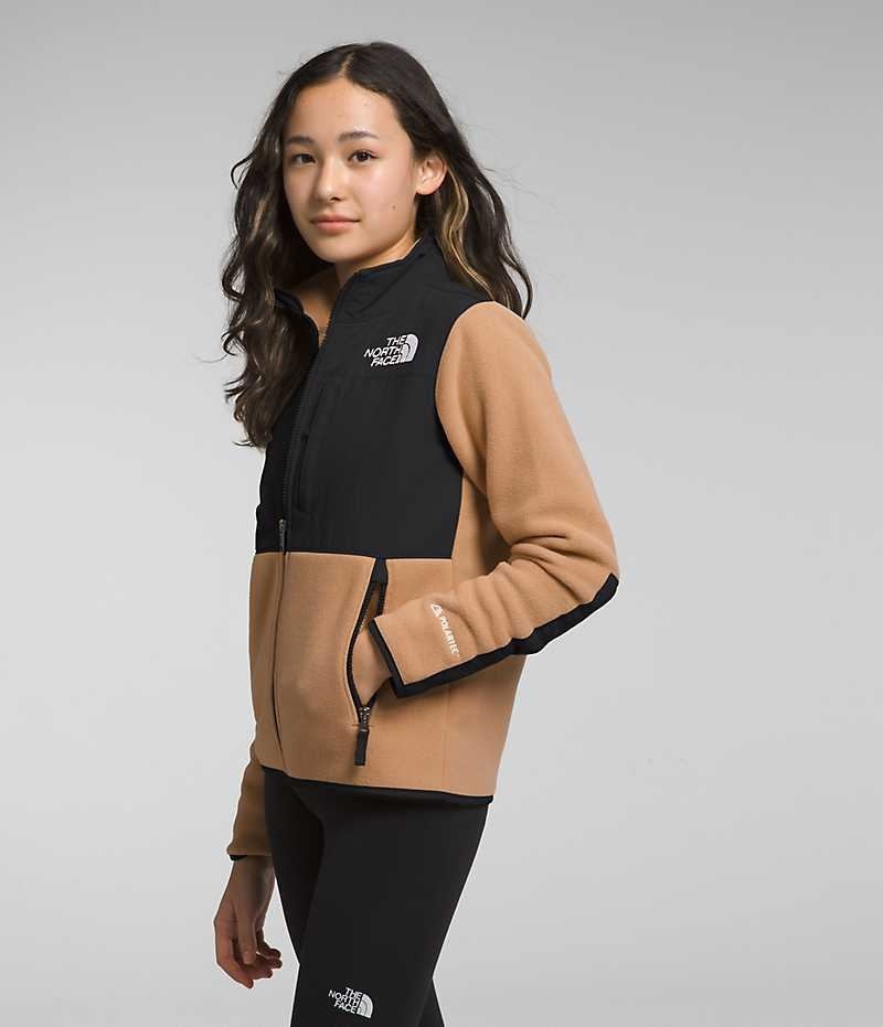 The North Face Denali Fleece Jakker Pige Khaki Sort | DK IBTOS