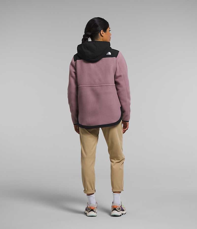 The North Face Denali Hoodie Fleece Jakker Dame Fuchsia Sort | DANMARK FLTEZ