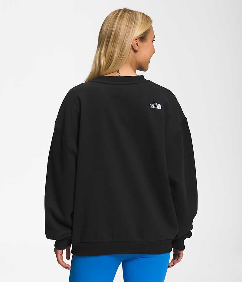 The North Face Felted Fleece Crew Pullover Dame Sort | DK JDZOB