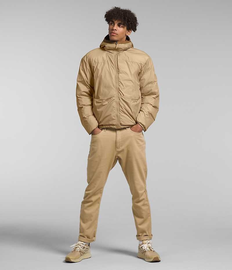 The North Face Lhotse Reversible Hoodie Dunjakke Herre Khaki | DANMARK LIKWP