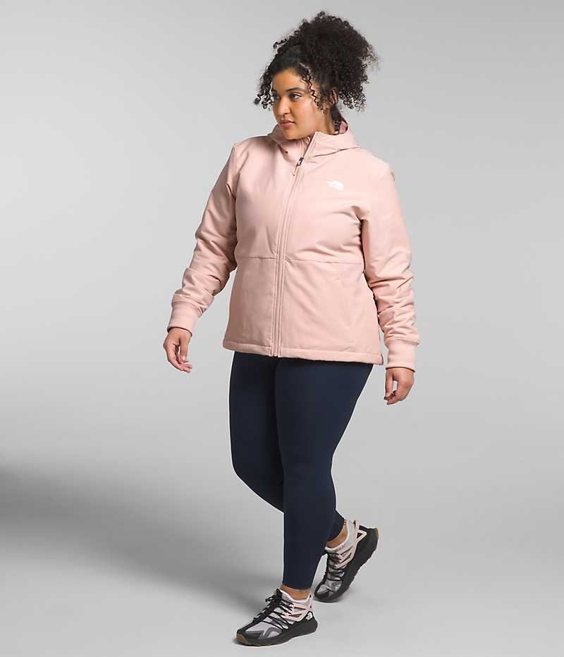 The North Face Plus Shelbe Raschel Hoodie Softshell Jakke Dame Lyserød | DK DWTFG
