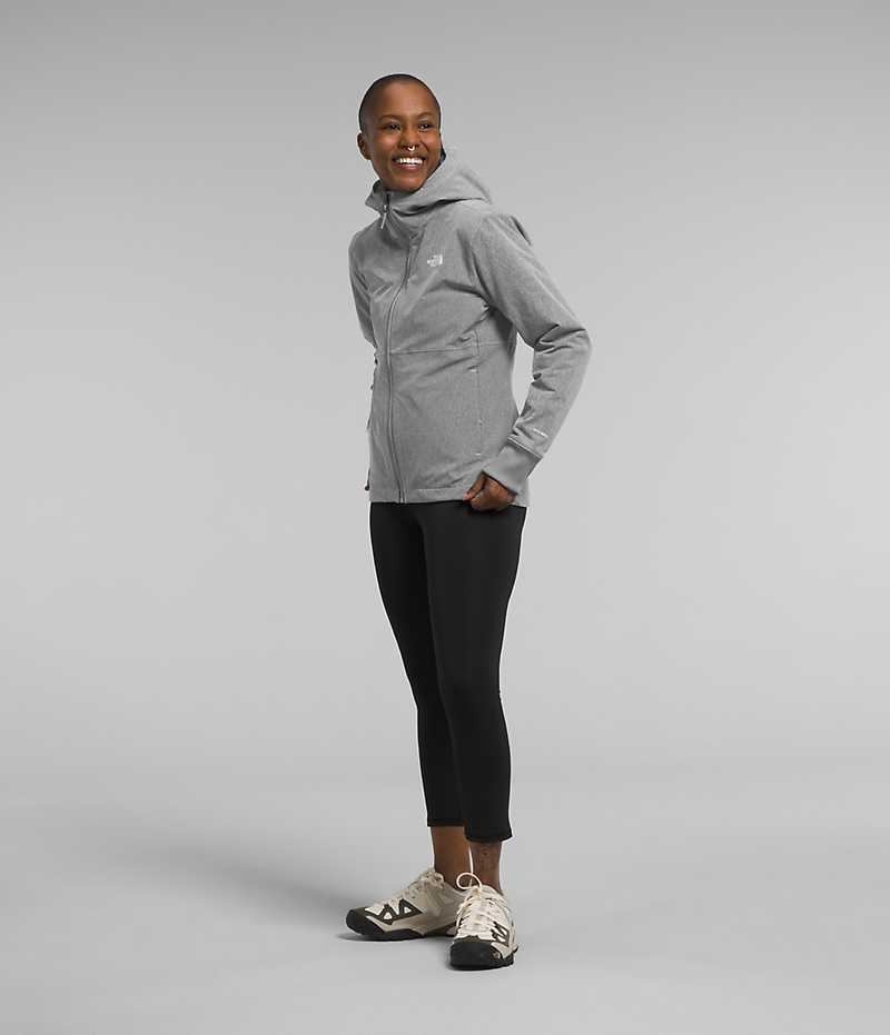 The North Face Shelbe Raschel Hoodie Softshell Jakke Dame Grå | DANMARK FIBUT