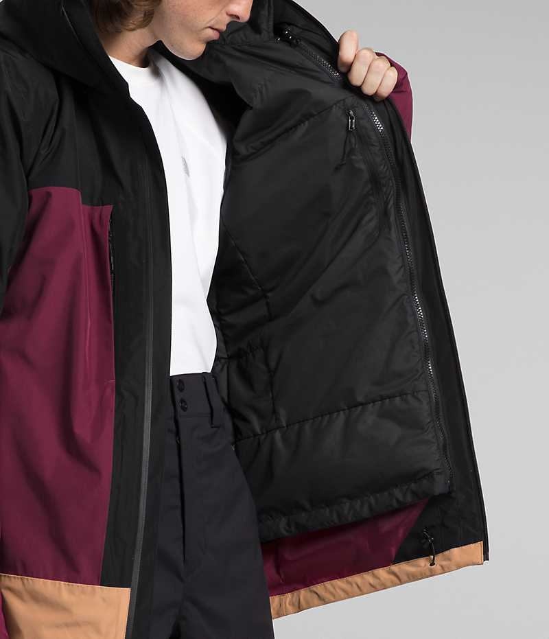 The North Face ThermoBall™ Eco Snow Triclimate® Hættejakke Herre Fuchsia Sort | DANMARK KXVHS
