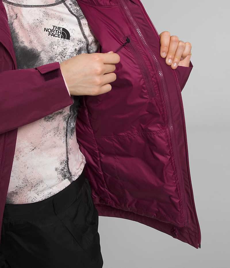 The North Face ThermoBall™ Eco Snow Triclimate® Isolerede Jakker Dame Fuchsia | DANMARK YVSBK