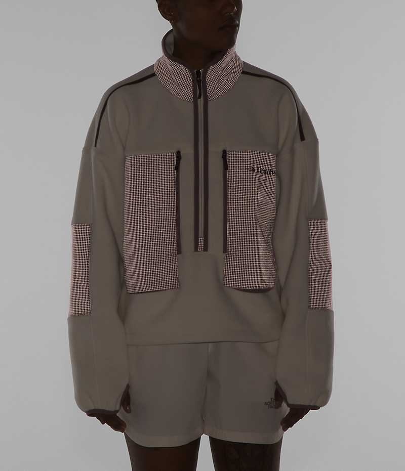 The North Face Trailwear Fantasy Ridge Flash ½-Zip Pullover Dame Hvide Fuchsia | DANMARK LJMTK