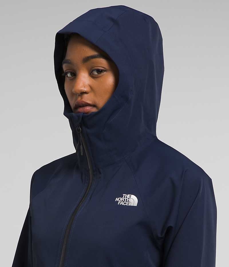 The North Face Valle Vista Stretch Regnjakke Dame Mørkeblå | DK LBXUV