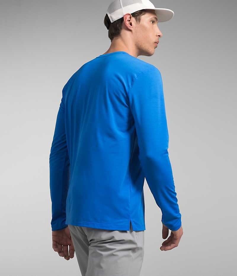 The North Face Wander Long Sleeve T-Shirt Herre Blå | DK WXSPB