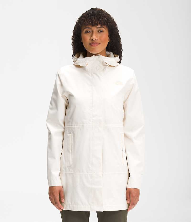 The North Face Woodmont Parka Dame Hvide | DANMARK DJZUC